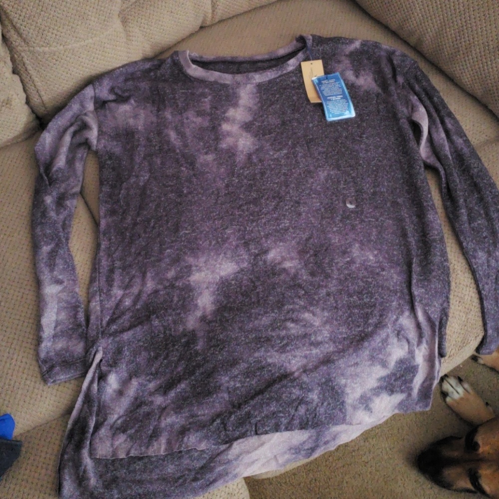 Super soft purple tie dyed sweater